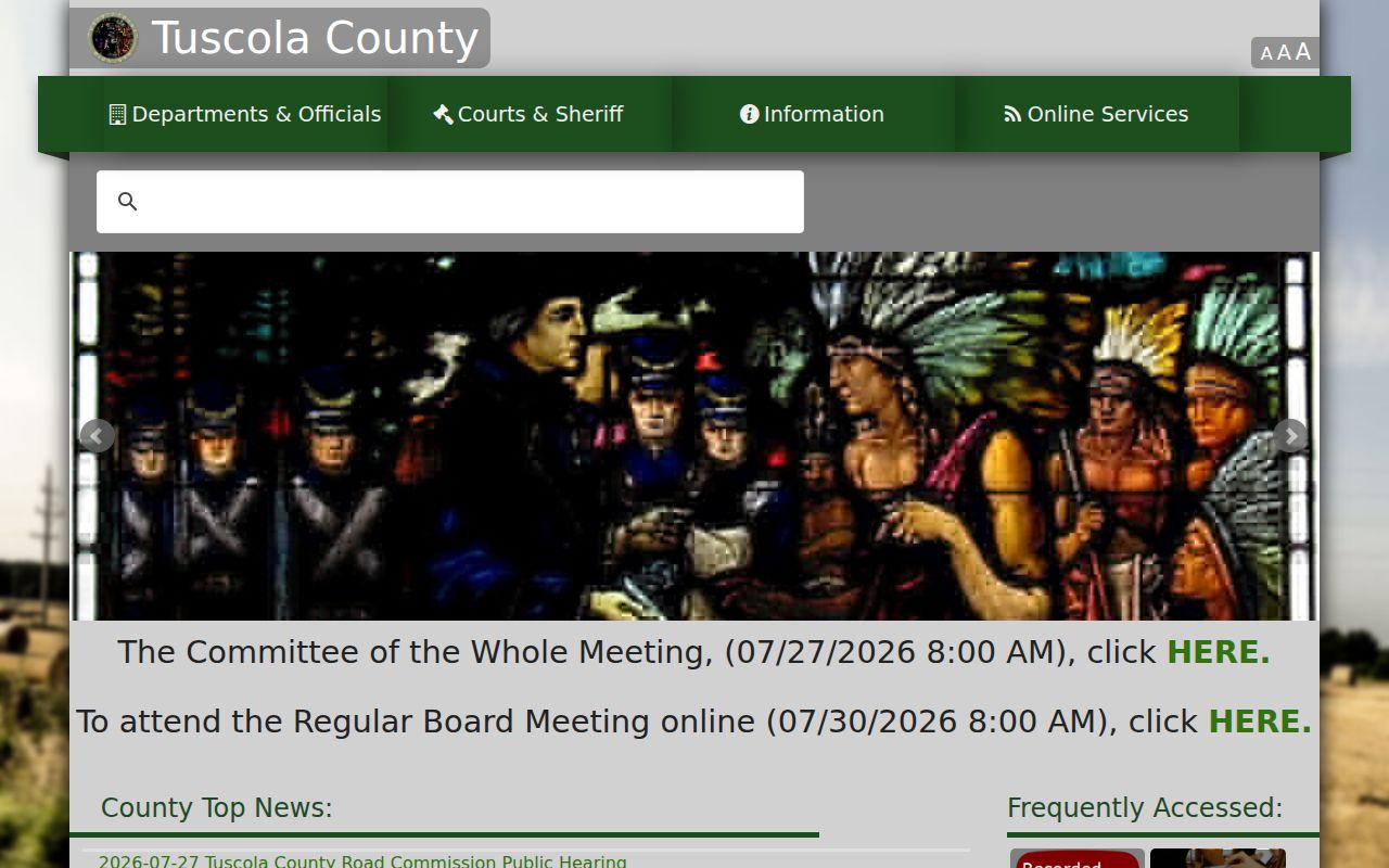 Tuscola County criminal history government office directory
