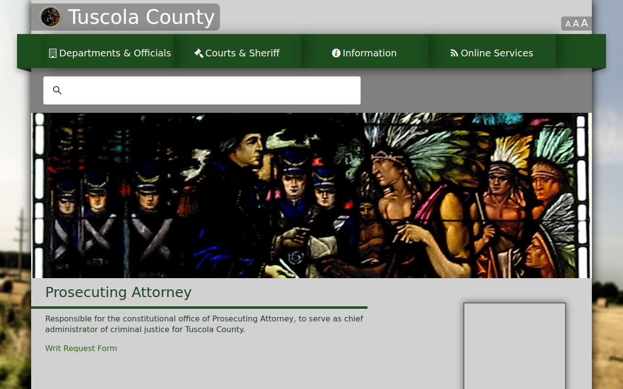 Tuscola County criminal records prosecutor office page