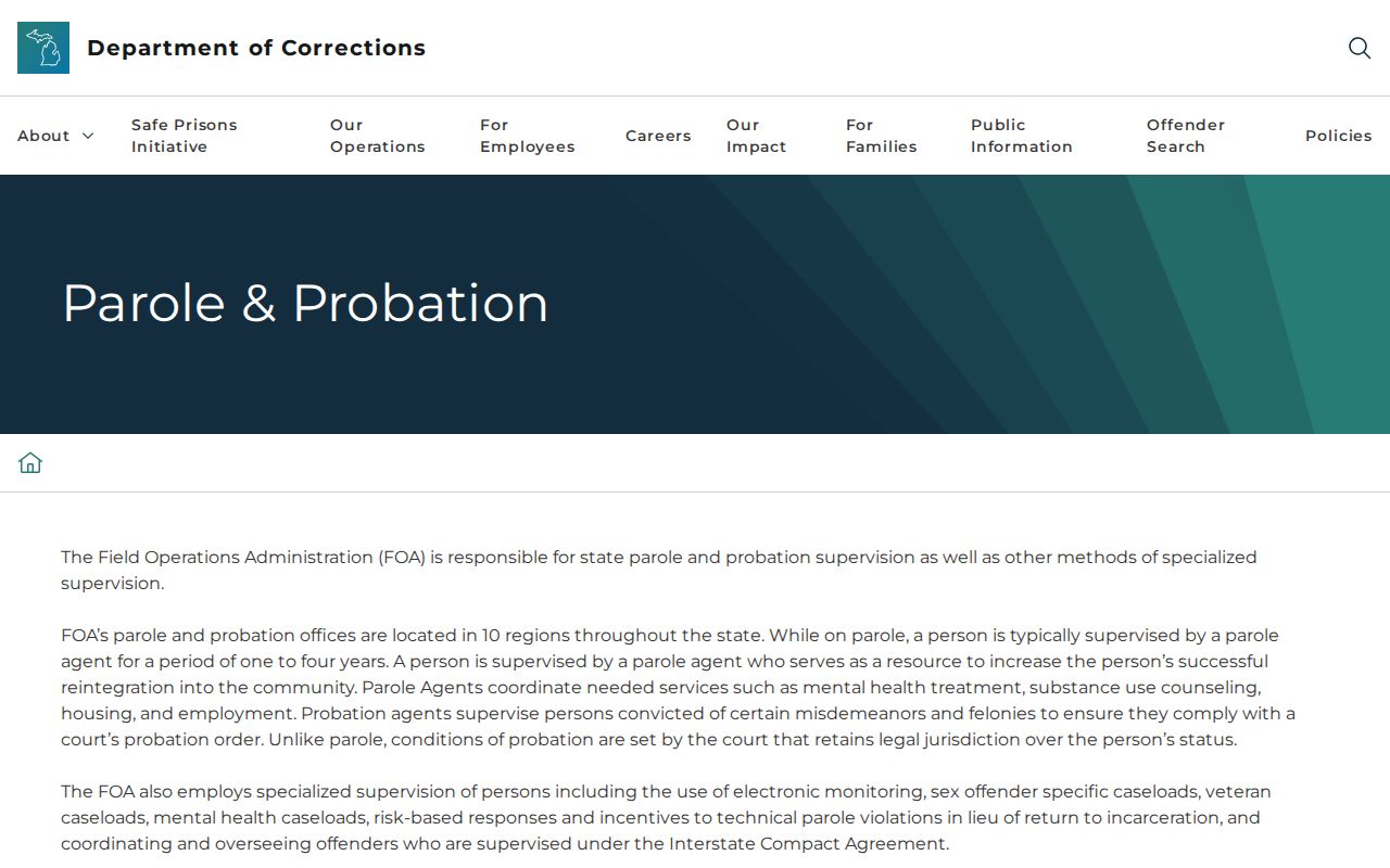 Tuscola County criminal records Michigan parole and probation information