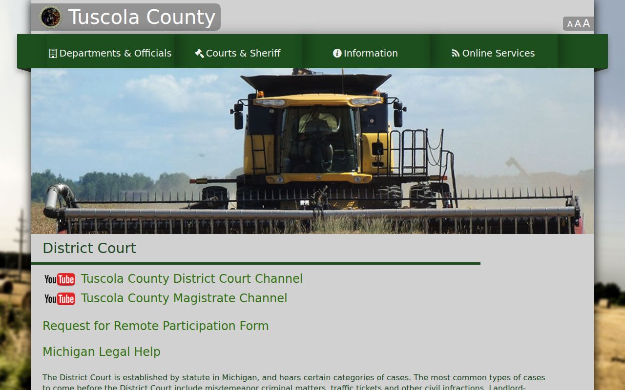 Tuscola County 71B District Court official webpage